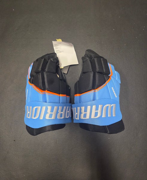 New 20th Anniversary Warrior Covert LT Deluxe Gloves Senior 13" Light blue, orange, black, white