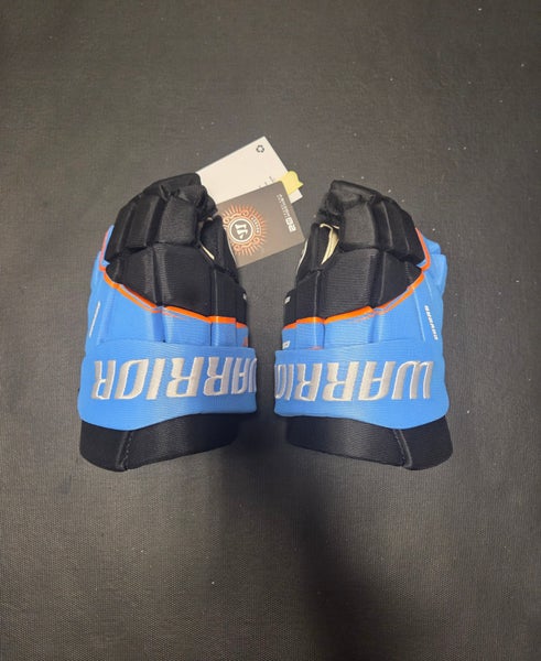 New 20th Anniversary Warrior Covert LT Deluxe Gloves Junior 12" Light blue, orange, black, white
