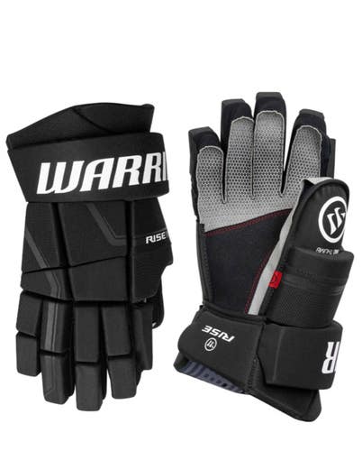 New Warrior Rise Gloves Black Youth Ice Roller Hockey Gloves 8”