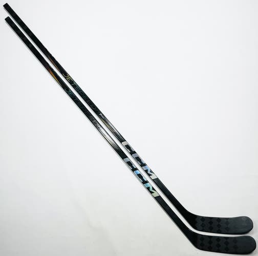 New 2 Pack Custom Black CCM JetSpeed FT7 Pro-LH-80 Flex-P90M-Grip W/ Bubble Texture