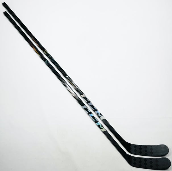 New 2 Pack Custom Black CCM JetSpeed FT7 Pro-LH-80 Flex-P90M-Grip W/ Bubble Texture