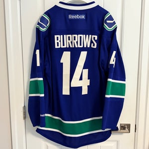 Authentic Reebok Vancouver Canucks Alex Burrows Blue Orca Jersey Size XXL 2XL