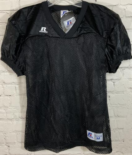 Russell Athletic Youth Medium Team Sports Mesh Jersey Black Elastic Arm Cuffs