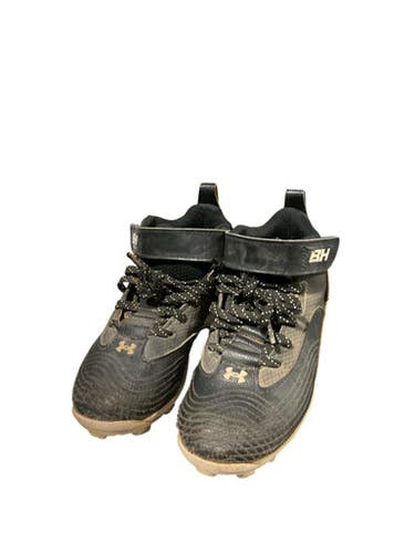 Used Under Armour BRYCE HARPER CLEATS BB/SB Cleats Black Youth 12.0 11834-S000041289