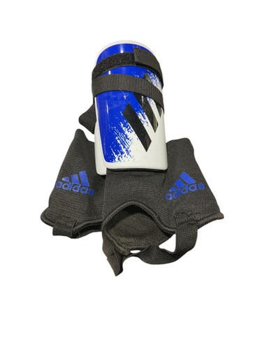 Used Adidas Soccer Shin Guards Adult Royal Blue LG 11834-S000041255