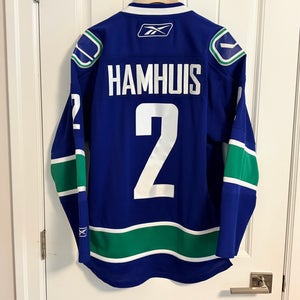 Authentic Reebok Vancouver Canucks Dan Hamhuis Blue Orca Jersey Size Small