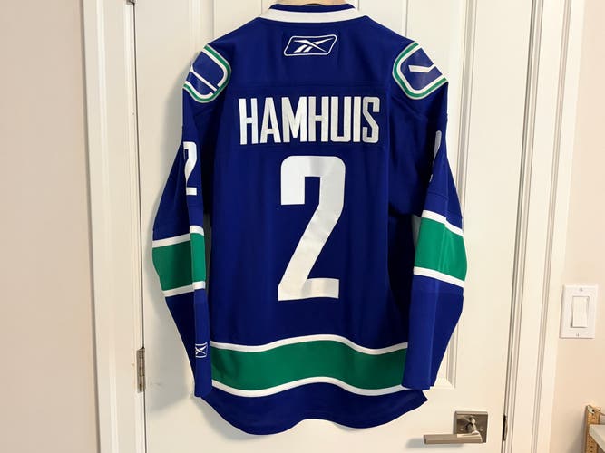 Authentic Reebok Vancouver Canucks Dan Hamhuis Blue Orca Jersey Size Small