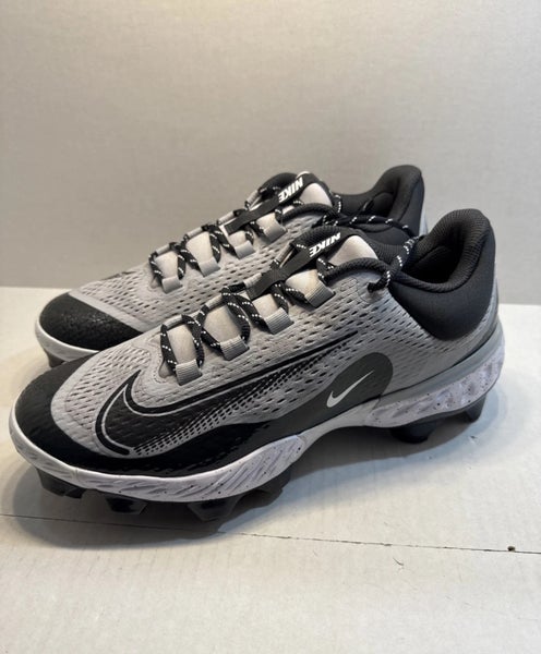 Nike Alpha Huarache Elite 4 MCS Grey Black Baseball Cleats FD6221-002 Men Sz 10