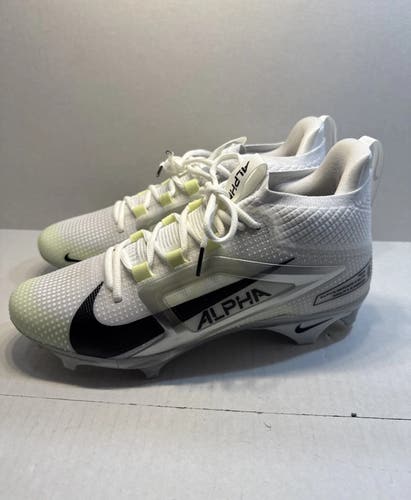 Nike Alpha Menace 4 Elite White Metallic Football Cleats FD7036-100 Size 10.5