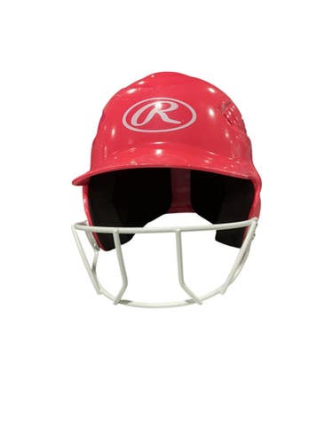 Used Rawlings PNK HELMET W/ MASK Batting Helmet w/Mask Pink One Size 11834-S000039754