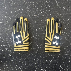 Used Under Armour SPOTLIGHT PRO FB Gloves Black And Tan LG 11849-S000032264