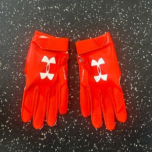 Used Under Armour SPOTLIGHT FB Gloves Orange LG 11849-S000032266