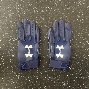 Used Under Armour SPOTLIGHT FB Gloves Navy Blue LG 11849-S000032267