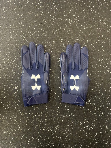 Used Under Armour SPOTLIGHT FB Gloves Navy Blue LG 11849-S000032267