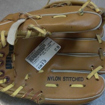 Used Franklin NYLON STITCHED BB/SB Glove RH Throw Brown 8" 11339-S000194914