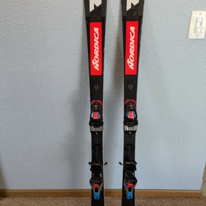 143 cm Nordica Dobermann SLJ Skis With Bindings Max Din 10 (Used)
