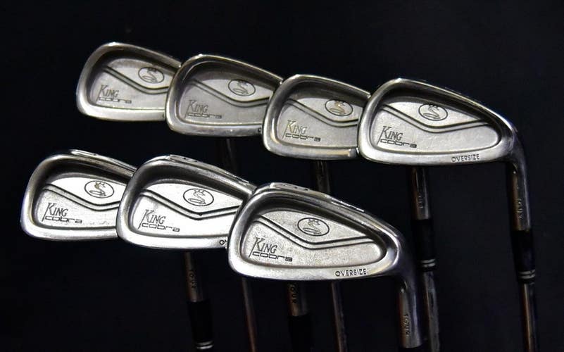 KING COBRA OVERSIZE IRONS SET 3-9 IRONS STIFF FLEX, RH, SHAFT 38" (5I), NEW GRIP