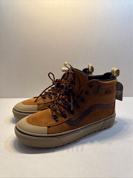 Vans Sk8-Hi Waterproof Shoes Glazed Ginger Brown Men Size 10.5 New