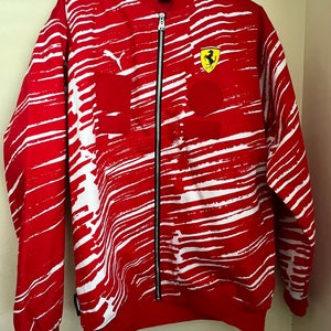 NWT Puma Ferrari x Joshua Vides Race Jacket Men’s Medium Red / White 624932-02