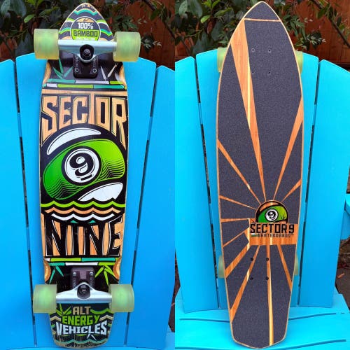 SECTOR 9 “ALT ENERGY VEHICLES” 100% BAMBOO COMPLETE SKATEBOARD 36" - CUSTOM GRIP