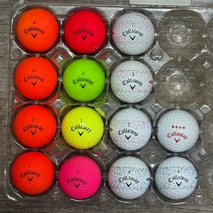 14 Callaway Supersoft Golf Balls - Colored and Splatter 360 Design, 5A Mint