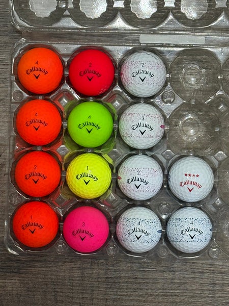 14 Callaway Supersoft Golf Balls - Colored and Splatter 360 Design, 5A Mint