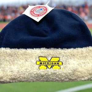 University of Michigan Wolverines Vintage Late '90s NCAA Cuffed NOS Fleece Hat (New)