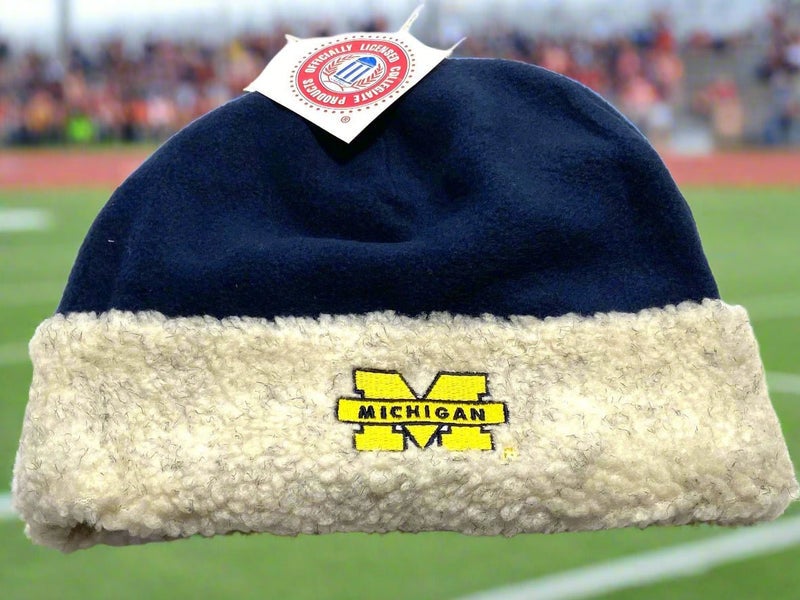 University of Michigan Wolverines Vintage Late '90s NCAA Cuffed NOS Fleece Hat (New)