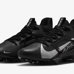 new men's 10 Nike Alpha Menace Elite 4 Football Cleats Black silver FD7036-002