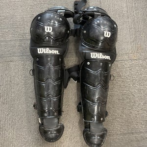 Used Wilson CATCHERS SHIN Catchers Leg Guards Black Junior 11614-S000222979