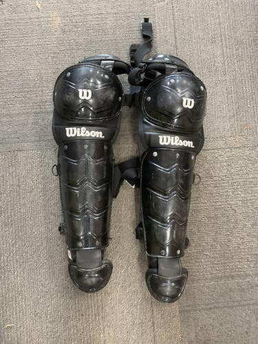 Used Wilson CATCHERS SHIN Catchers Leg Guards Black Junior 11614-S000222979