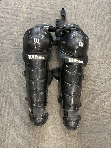 Used Wilson CATCHERS SHIN Catchers Leg Guards Black Junior 11614-S000222979