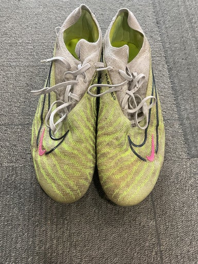 Used Nike PHANTOM GX Soccer Cleats Grey And Lime Senior 10.5 11614-S000222924
