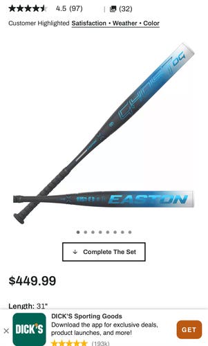 Easton Ghost OG Composite Bat (-11) 20 oz 31" (Used)