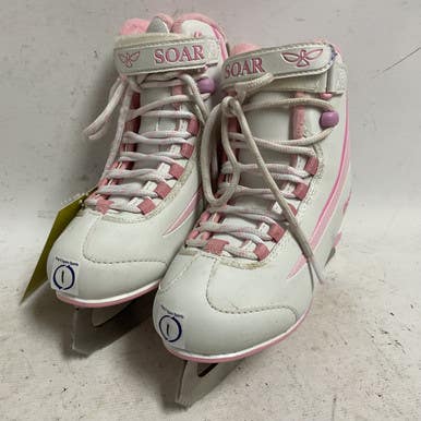 Used Riedell SOAR Girls Softboot Skate White And Pink Junior 01 11855-S000192141