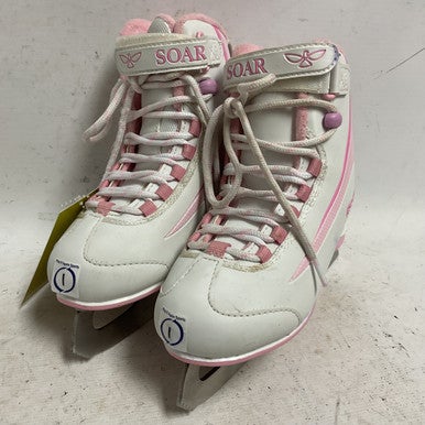 Used Riedell SOAR Girls Softboot Skate White And Pink Junior 01 11855-S000192141