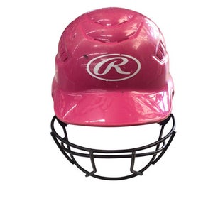 Used Rawlings BB/SB HELMET Batting Helmet w/Mask Pink SM 11760-S000082882