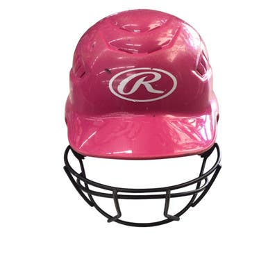 Used Rawlings BB/SB HELMET Batting Helmet w/Mask Pink SM 11760-S000082882
