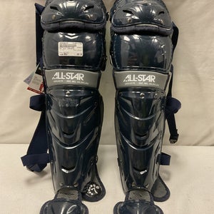 Used All Star LG912S7X Catchers Leg Guards Navy Blue Adult 11490-S000266249