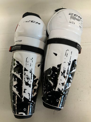Used CCM FT455 Junior Shin Guards White 12" 11823-S000034782