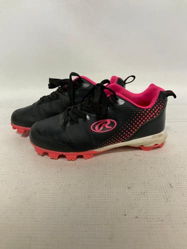 Used Rawlings BLACK/PINK BB/SB Cleats Black Youth 12.0 11823-S000034764