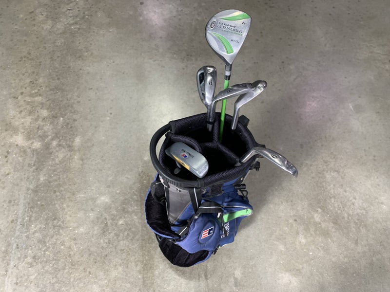 US Kids Ultralight WT-15 Club Set 3W 6 & 8 PW SW Putter 57" Green Youth RH +Bag