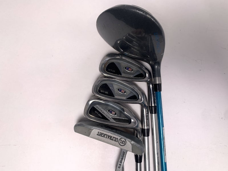 US Kids Ultralight WT-20 Club Set Driver 6 & 8i PW Putter 48" Junior RH