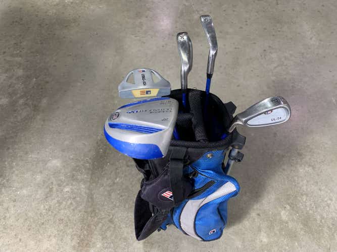 U.S. Kids UL-24 Club Set Driver 6 & 8 PW Putter KidPower 45-31 Junior LH +Bag