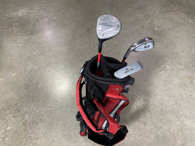 U.S. Kids UL-24 Club Set 3W 7i Putter Kid Power 39-27 Junior LH +Bag