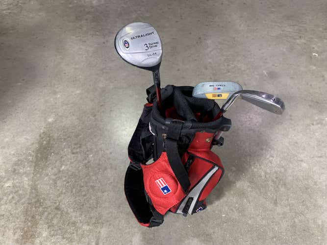 U.S. Kids UL-24 Club Set 3W 7i Putter US Kids Kid Power 39-27 Junior RH +Bag