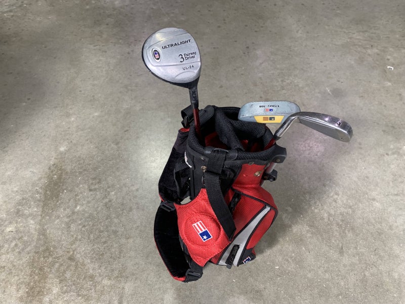 U.S. Kids UL-24 Club Set 3W 7i Putter US Kids Kid Power 39-27 Junior RH +Bag