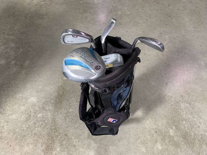 U.S. Kids UL-24 Club Set 3W 6 & 8 PW Putter KidPower 45-31 Junior RH +Bag