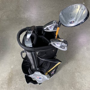 U.S. Kids Ultralight WT-10 Club Set 3W 6 & 8 PW Putter 63" Yellow Junior LH +Bag