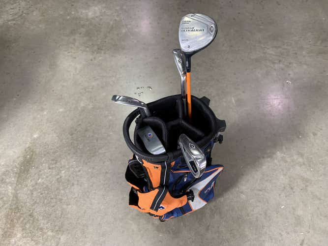 U.S. Kids WT-20 Club Set 3W 6 & 8 PW Putter Ultralight 51" Orange Junior LH +Bag